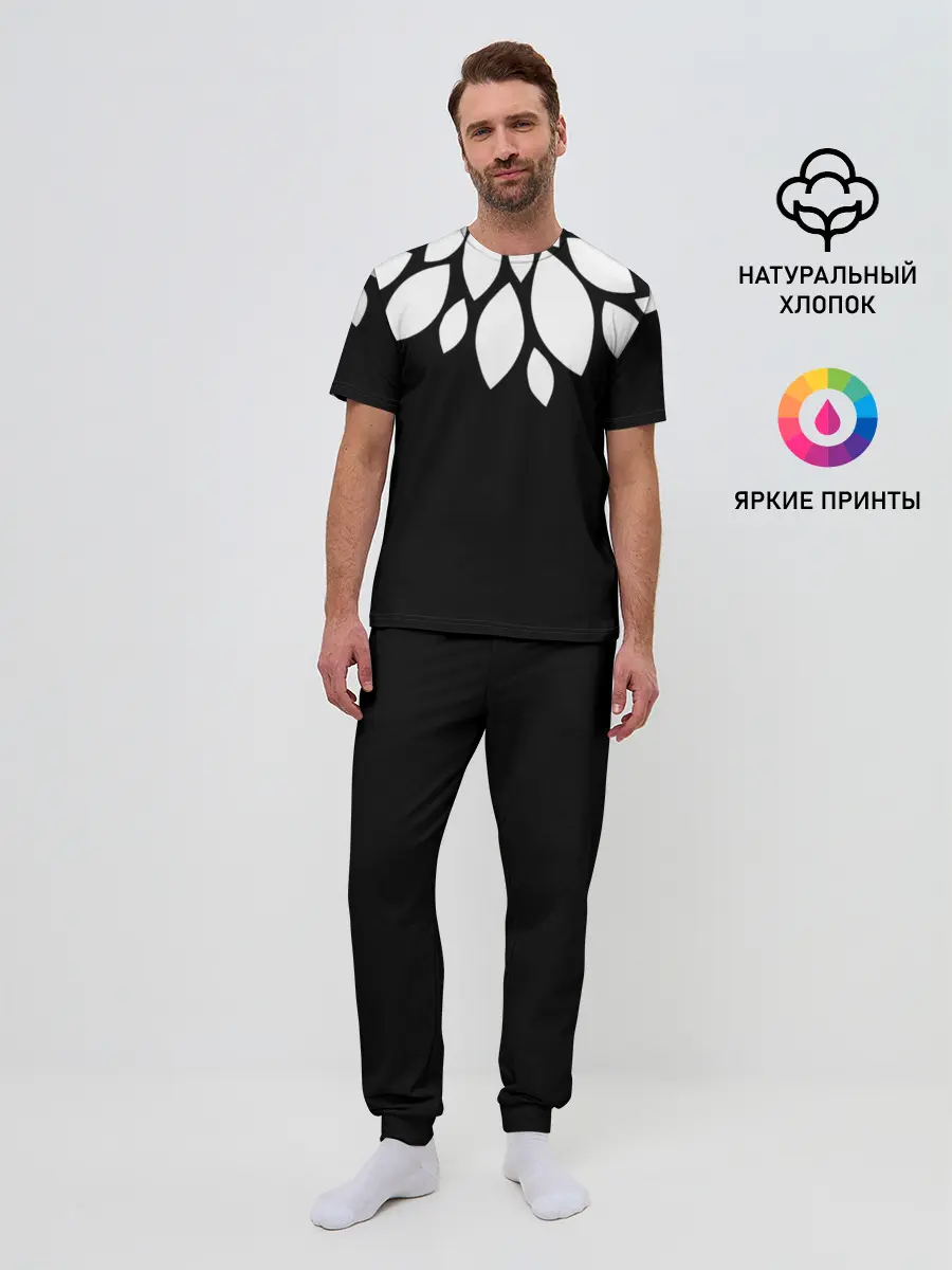 Мужская пижама с брюками / Лепестки