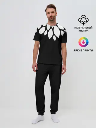 Мужская пижама с брюками / Лепестки