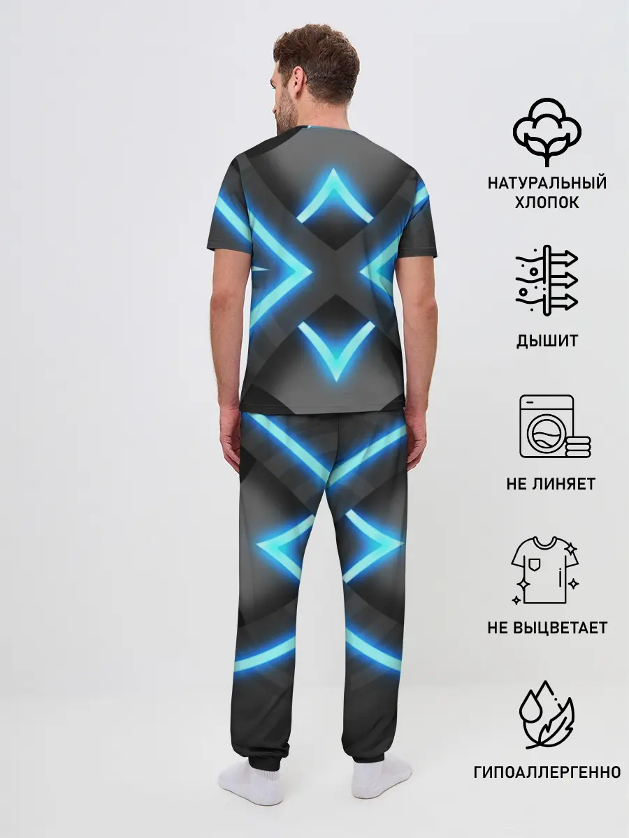 Мужская пижама с брюками / НЕОНОВЫЕ СТРЕЛКИ 3D