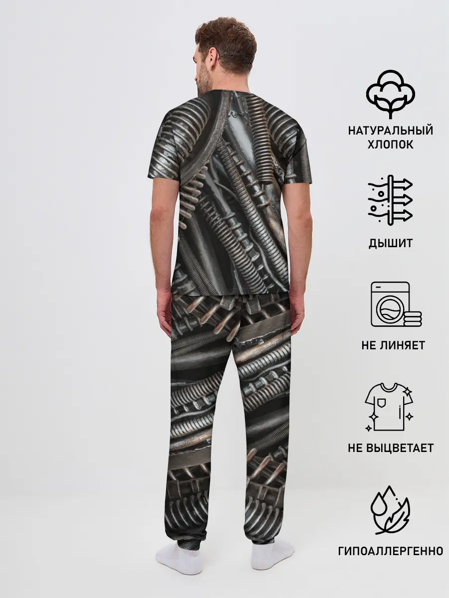 Мужская пижама с брюками / СТИМПАНК | МЕХАНИЧЕСКИЕ ЧАСТИ