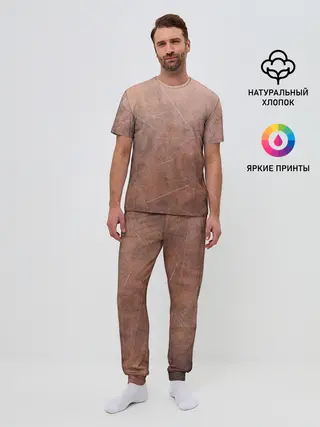 Мужская пижама с брюками / ЛАТУНЬ