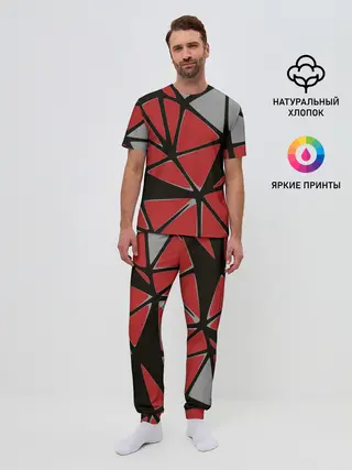 Мужская пижама с брюками / Треугольники