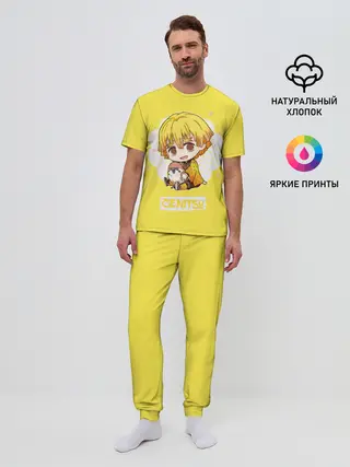 Мужская пижама с брюками / Zenitsu Agatsuma Kimetsu no Yaiba