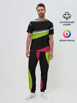 Мужская пижама с брюками / Волны