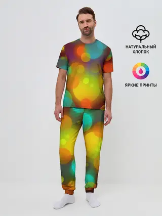 Мужская пижама с брюками / Цветные блики