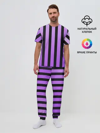 Мужская пижама с брюками / Полосатость