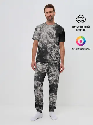 Мужская пижама с брюками / Fire and Smoke