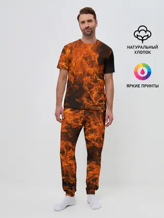 Мужская пижама с брюками / Огонь
