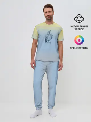 Мужская пижама с брюками / филин