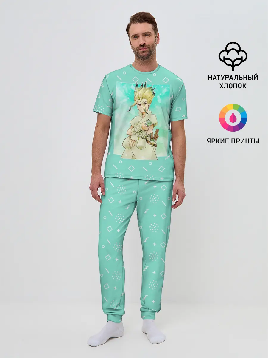 Мужская пижама с брюками / Сэнку