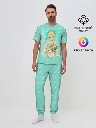 Мужская пижама с брюками / Сэнку