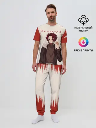 Мужская пижама с брюками / Танджиро Камадо Kimetsu no Yaiba