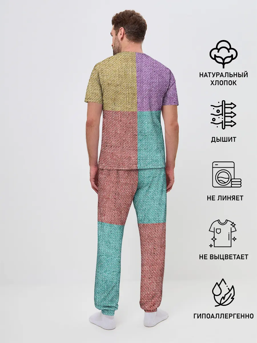 Мужская пижама с брюками / Burlap Patchwork