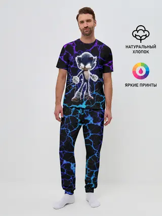 Мужская пижама с брюками / SONIC МОЛНИЯ
