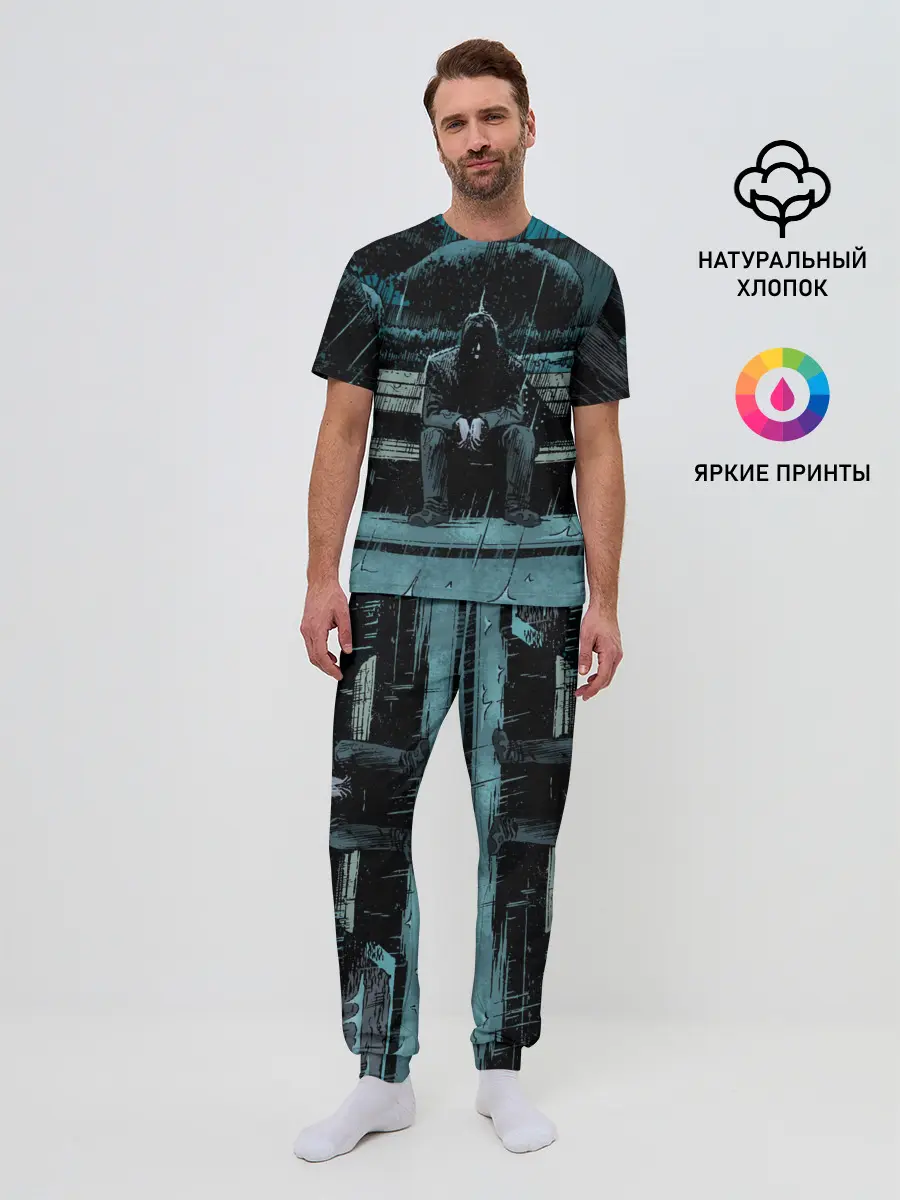 Мужская пижама с брюками / Киану Ривз - комикс о боге