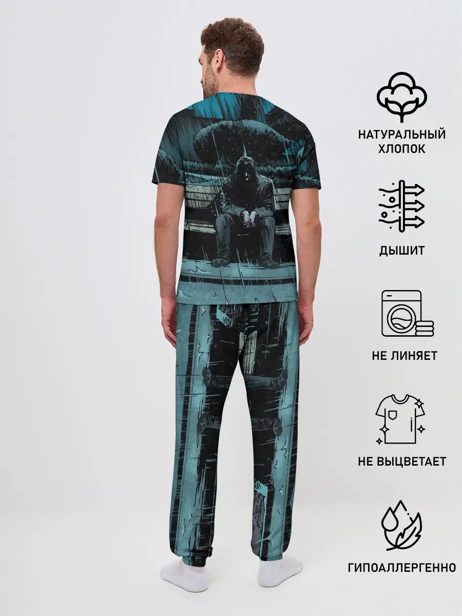 Мужская пижама с брюками / Киану Ривз - комикс о боге