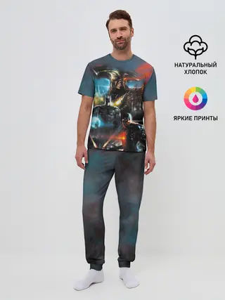 Мужская пижама с брюками / Batman, Cyborg VS Steppenwolf