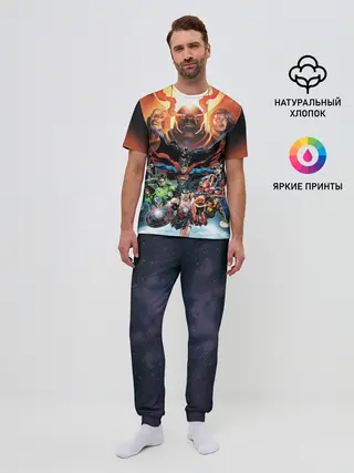 Мужская пижама с брюками / Darkseid VS Justice League