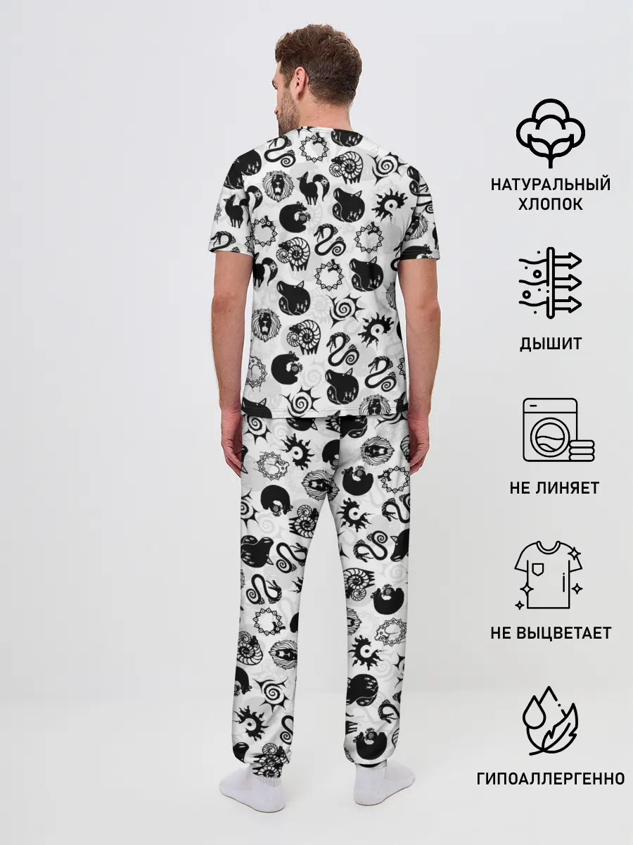 Мужская пижама с брюками / 7 СМЕРТНЫХ ГРЕХОВ СИМВОЛЫ