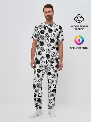 Мужская пижама с брюками / 7 СМЕРТНЫХ ГРЕХОВ СИМВОЛЫ
