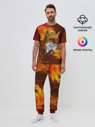 Мужская пижама с брюками / Огненный Лис