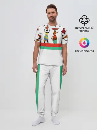 Мужская пижама с брюками / Девушки