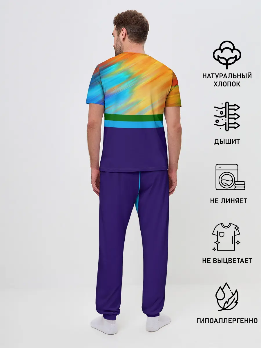 Мужская пижама с брюками / Размытие