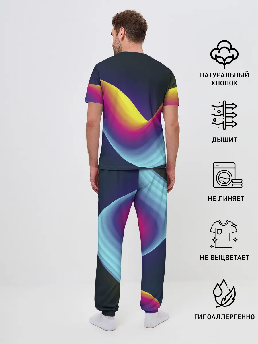 Мужская пижама с брюками / Neon wire