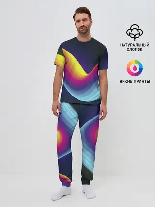 Мужская пижама с брюками / Neon wire