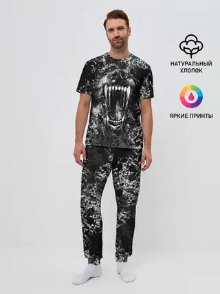 Мужская пижама с брюками / Волчья пасть