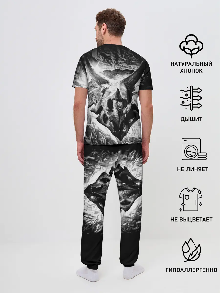 Мужская пижама с брюками / Трицератопс | Динозавр