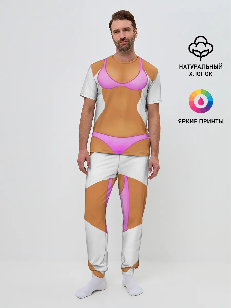 Мужская пижама с брюками / Tanned body