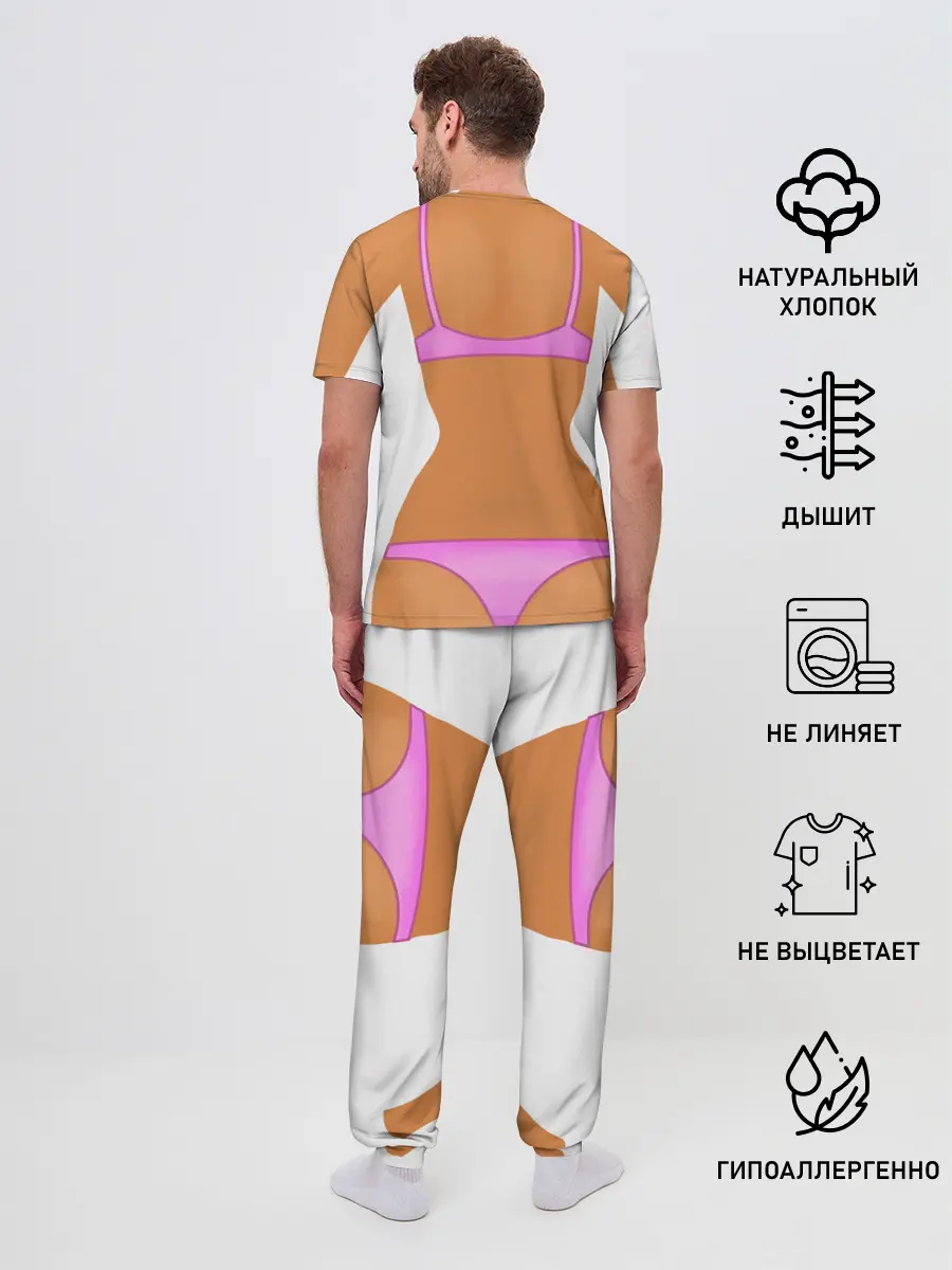 Мужская пижама с брюками / Tanned body