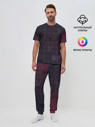Мужская пижама с брюками / Геометрический вальс