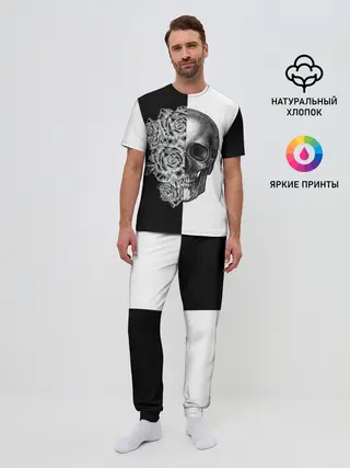 Мужская пижама с брюками / SkullRose Sketch