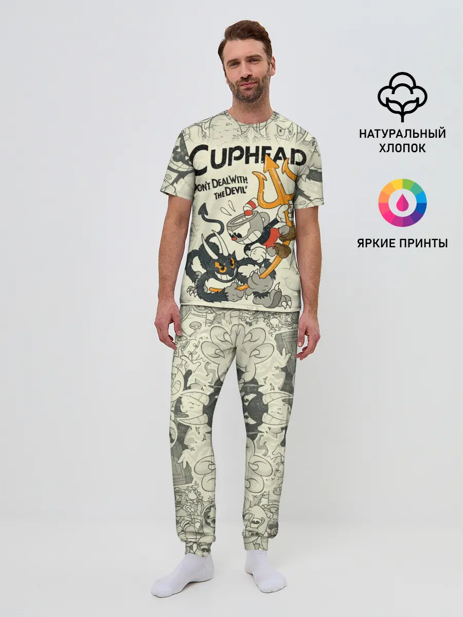 Мужская пижама с брюками / Cuphead and Devil