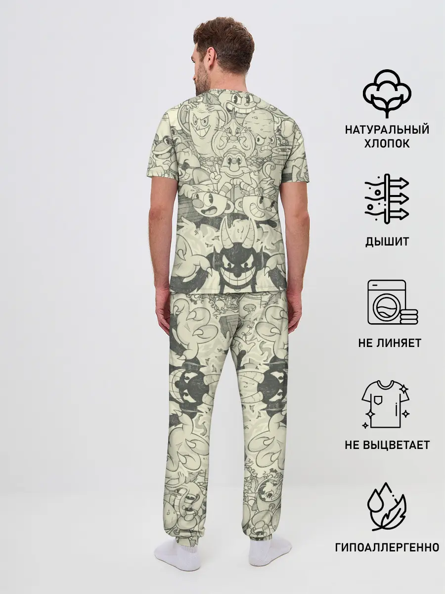 Мужская пижама с брюками / Cuphead and Devil