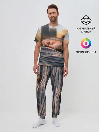 Мужская пижама с брюками / Лисенок в бутылке