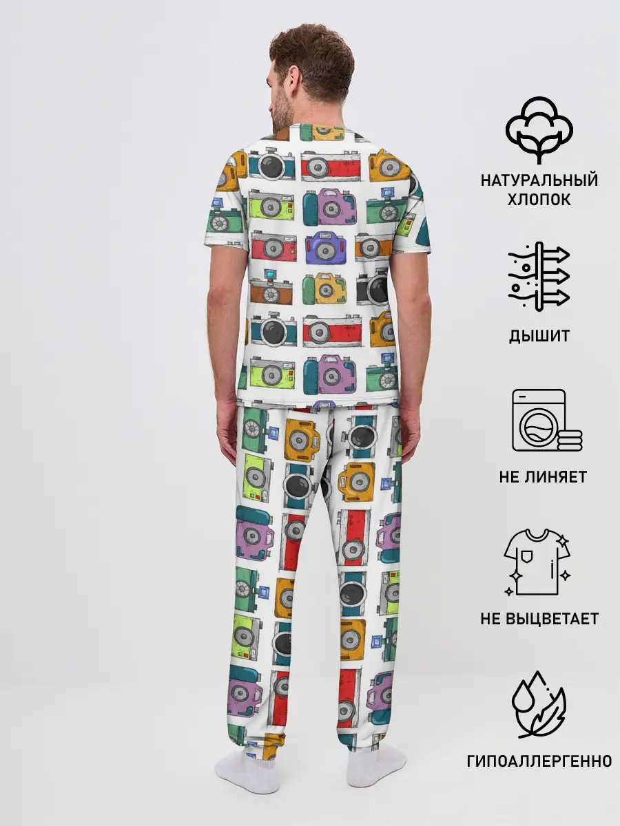Мужская пижама с брюками / Фотоаппараты