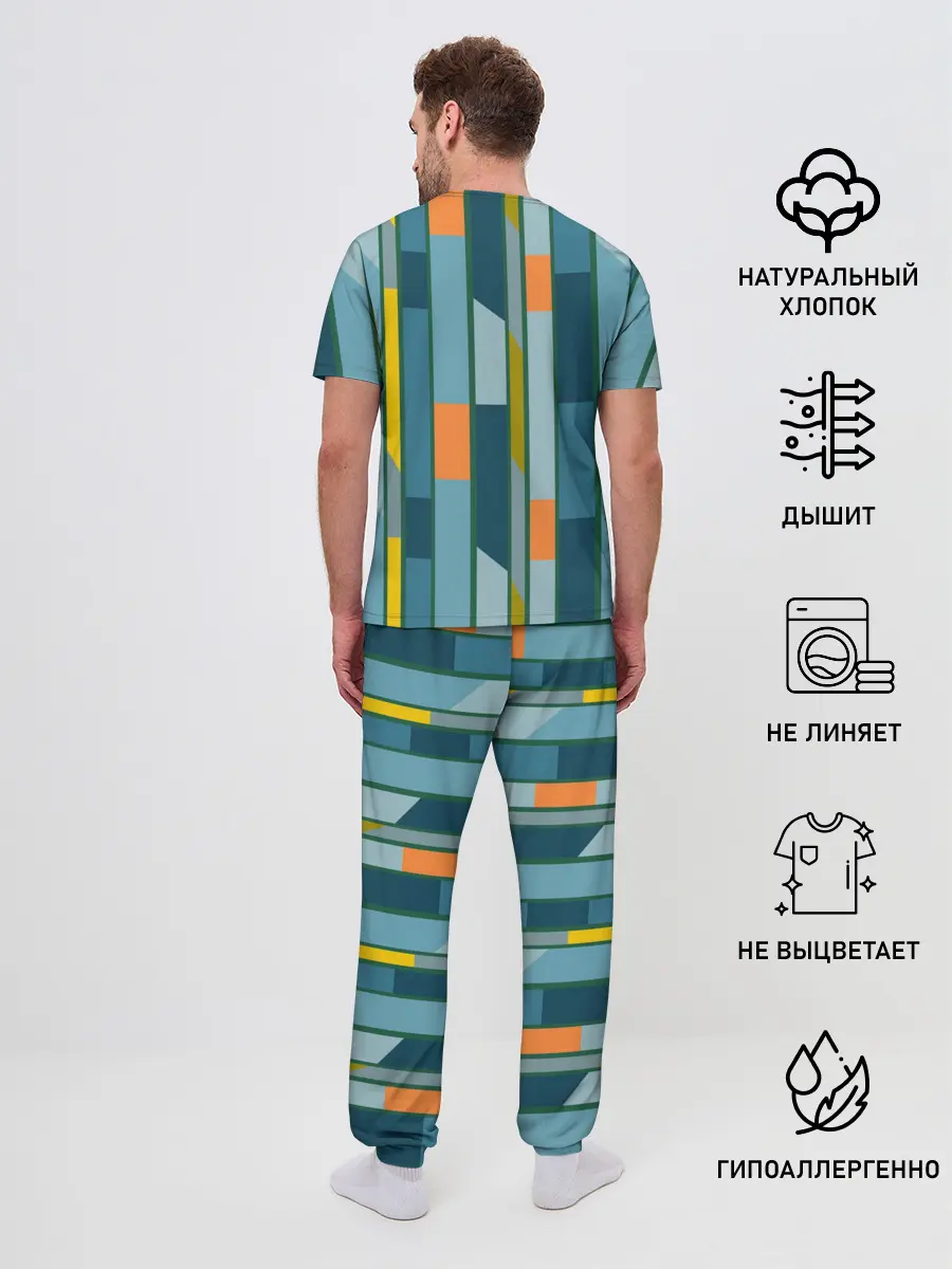 Мужская пижама с брюками / Абстракция в стиле модерн