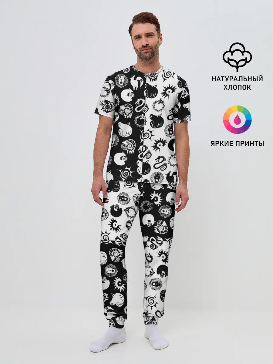 Мужская пижама с брюками / ЭМБЛЕМЫ 7 СМЕРТНЫХ ГРЕХОВ