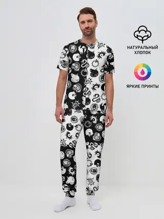 Мужская пижама с брюками / ЭМБЛЕМЫ 7 СМЕРТНЫХ ГРЕХОВ
