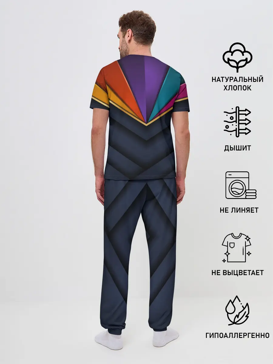 Мужская пижама с брюками / 3D luxury