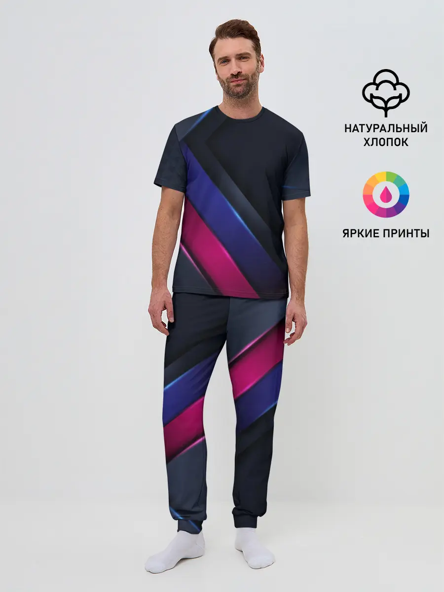 Мужская пижама с брюками / Sport style 3d