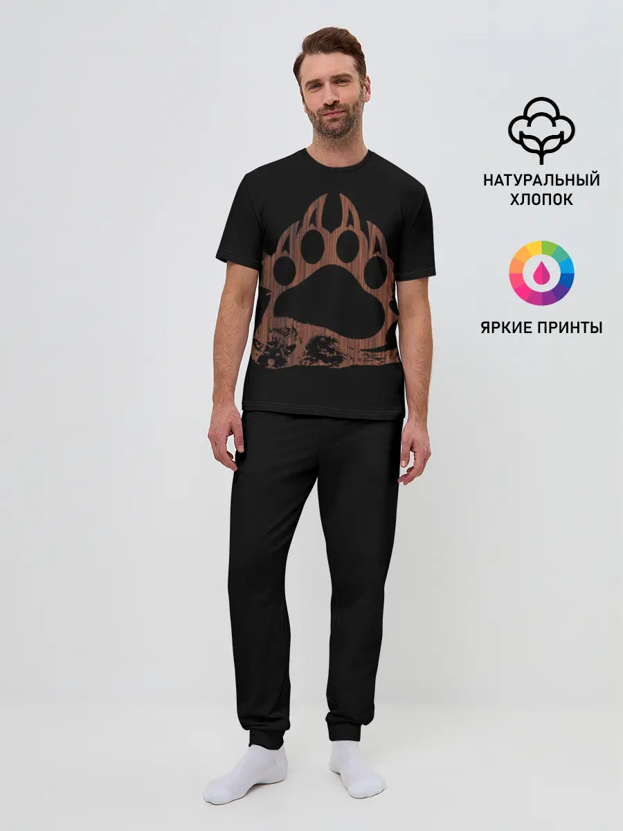 Мужская пижама с брюками / Wolf Wood Style