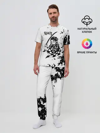 Мужская пижама с брюками / Танджиро | Клинок, рассекающий демонов