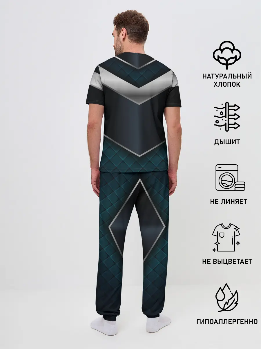 Мужская пижама с брюками / 3D dark metal