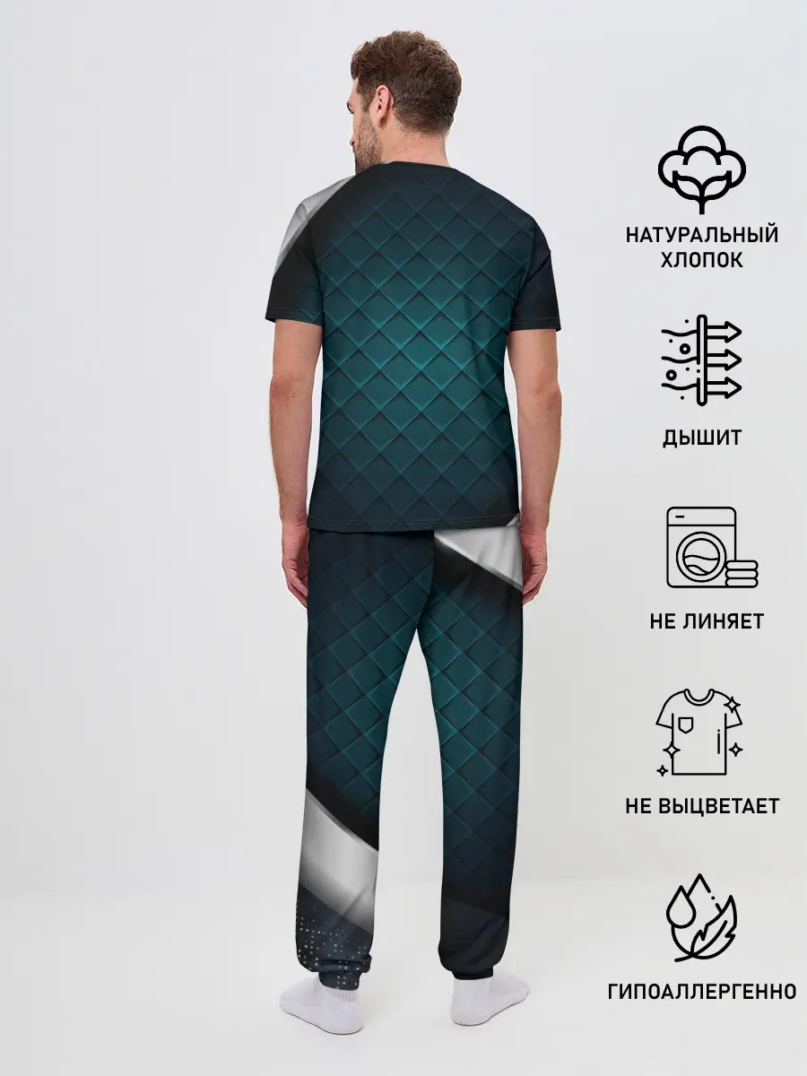 Мужская пижама с брюками / 3D luxury metal