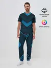 Мужская пижама с брюками / 3D luxury blue abstract