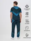 Мужская пижама с брюками / 3D luxury blue abstract